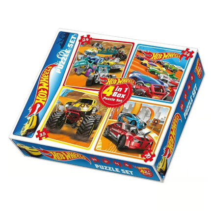 Hot Wheels 4 in 1 Puzzle Seti