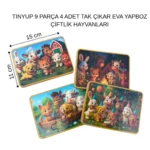 4 in 1 Eva Foam Puzzle Set - Çiftlik Hayvanları - Görsel 2