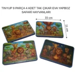 4 in 1 Eva Foam Puzzle Set - Safari - Görsel 2
